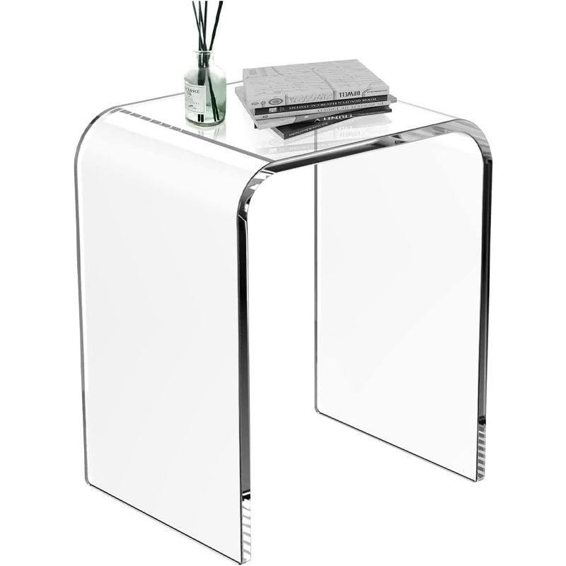 Acrylic Side Table 16" × 12" × 18" × 0.6'' Thick Acrylic Nightstand Clear Acrylic End Table