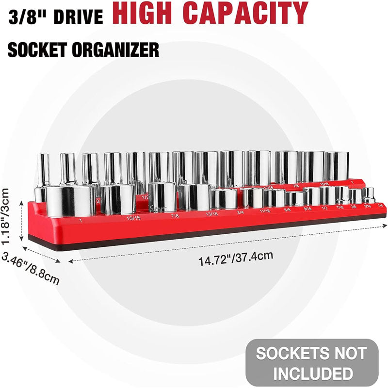 3/8-inch Magnetic Socket Organizer Set Socket Organizers 2-Piece SAE & Metric Socket Holders