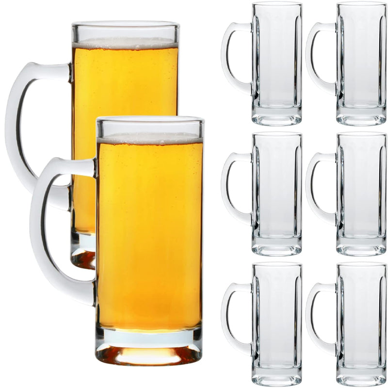 Glass Beer Mug Clear 500ml 16 oz Glass Mug with Handle Versatile Glass Cup