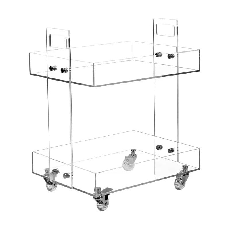 Acrylic Cart 2 Tier Utility Cart Rolling Storage Cart Acrylic Bedside Table Clear Acrylic Cart