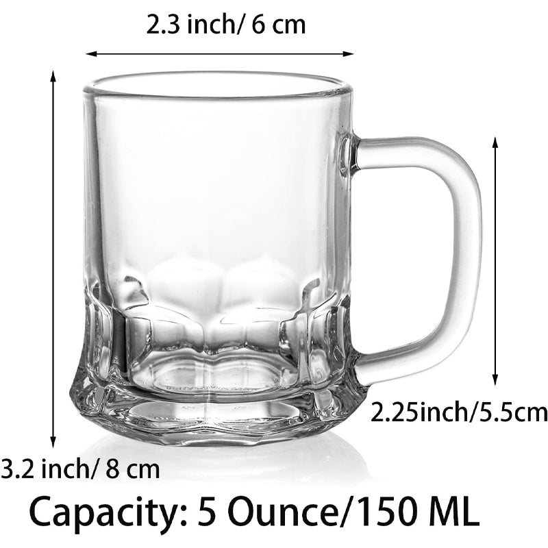 150ml/5oz Mini Beer Mug Beer Tasting Glass Beverage Drinking Glass with Handle