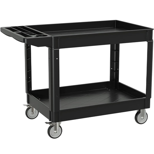 2000 lbs Utility Cart Large Plastic Utility Cart Service Cart for Warehouse Garage Cleaning