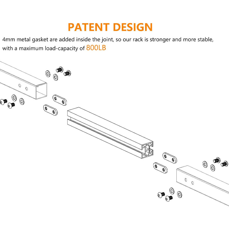 Van Ladder Rack 3 Bars 800 lbs Capacity Adjustable Matte Coating Van Rack for Vans with Rain Gutter