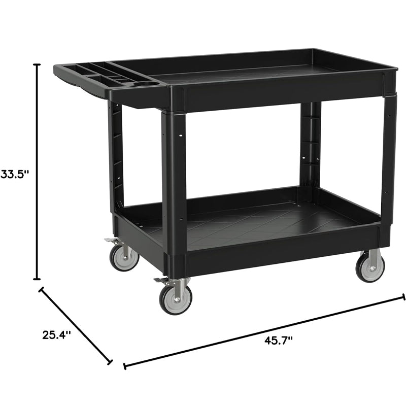 2000 lbs Utility Cart Large Plastic Utility Cart Service Cart for Warehouse Garage Cleaning