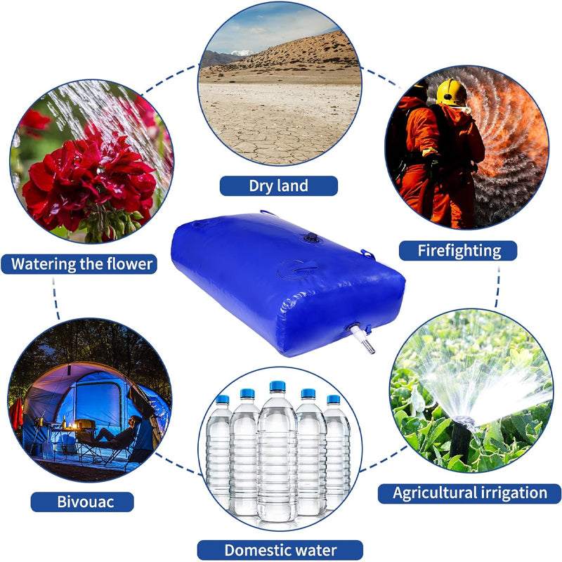 330L/87 Gallon Portable Water Storage Bladder Foldable Water Bladder Tank Emergency Water Use