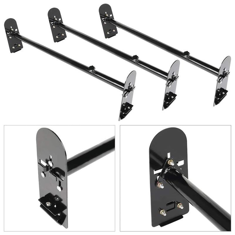 Adjustable Van Ladder Rack 3 Bars Roof Rack 700 LBS Capacity for Chevrolet Express GMC Savana