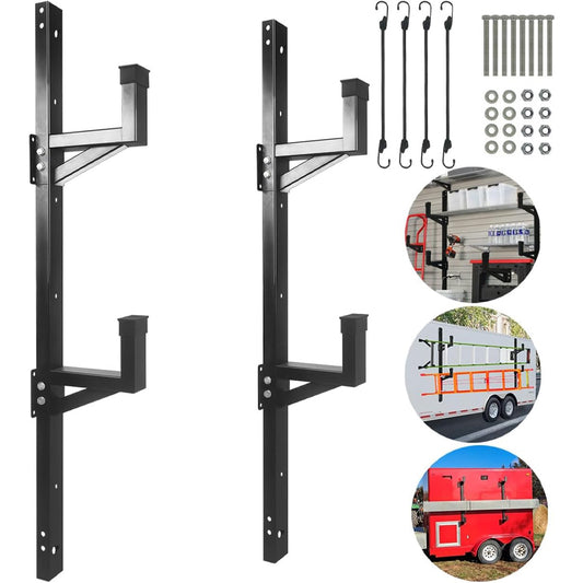 Trailer Ladder Rack 661 LBS Capacity for Enclosed Trailer Exterior Side Wall Carry 1 or 2 Ladders