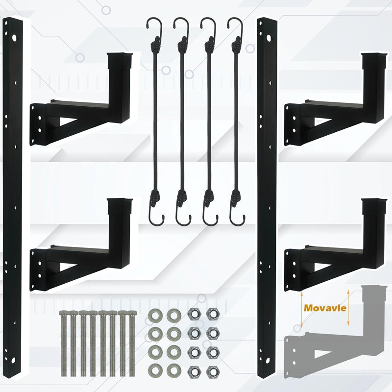 Trailer Ladder Rack 661 LBS Capacity for Enclosed Trailer Exterior Side Wall Carry 1 or 2 Ladders