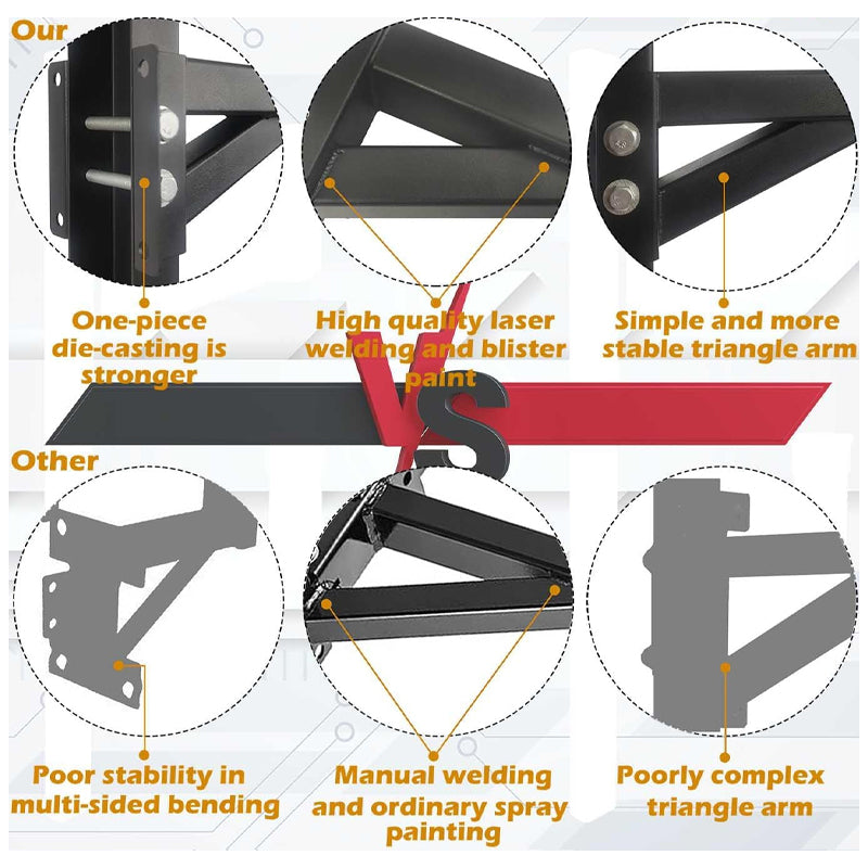 Trailer Ladder Rack 661 LBS Capacity for Enclosed Trailer Exterior Side Wall Carry 1 or 2 Ladders