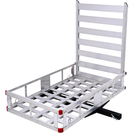 50" × 29.5" × 8.7" Trailer Hitch Cargo Carrier Aluminum Luggage Carrier Rack with Folding Ramp