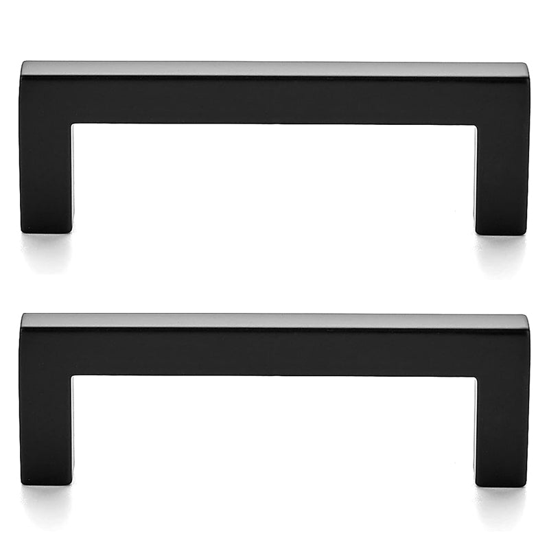 3'' Hole Center Cabinet Pull 30pcs Slim Square Bar Drawer Handle Black Drawer Pull