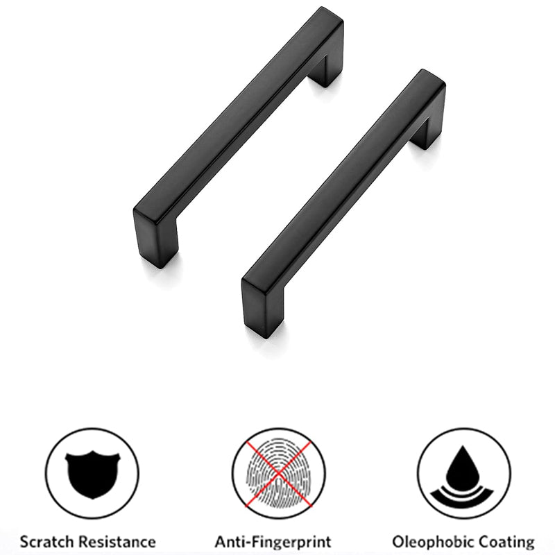 3'' Hole Center Cabinet Pull 30pcs Slim Square Bar Drawer Handle Black Drawer Pull