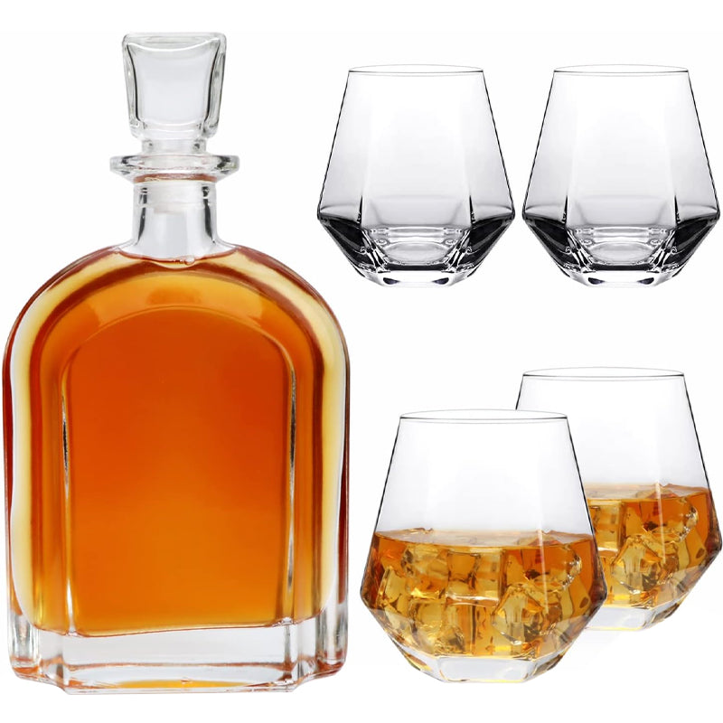 700ml Decanter Set with Whiskey Glass Bottles for Whiskey Tequila Brandy Scotch Vodka