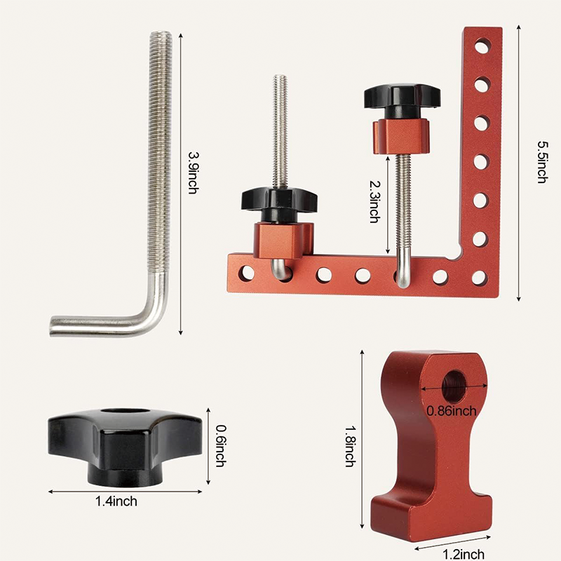 90 Degree Positioning Squares,  Cabinet Clamp, 5.5" x 5.5" Aluminum Alloy Right Angle square Tool, Corner Clamps for Woodworking Tools