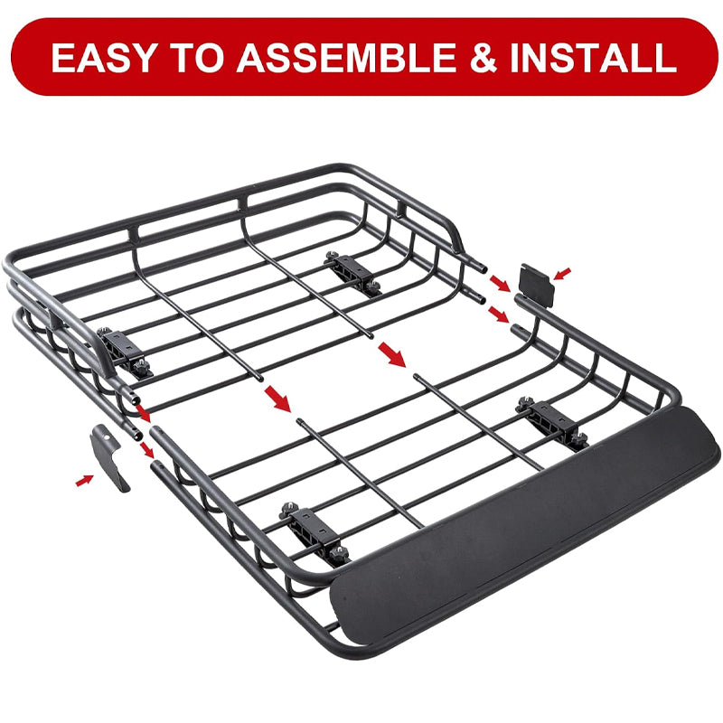 46"×39"×4" Heavy Duty Cargo Rack 550lbs Capacity Universal Rooftop Cargo Carrier Basket