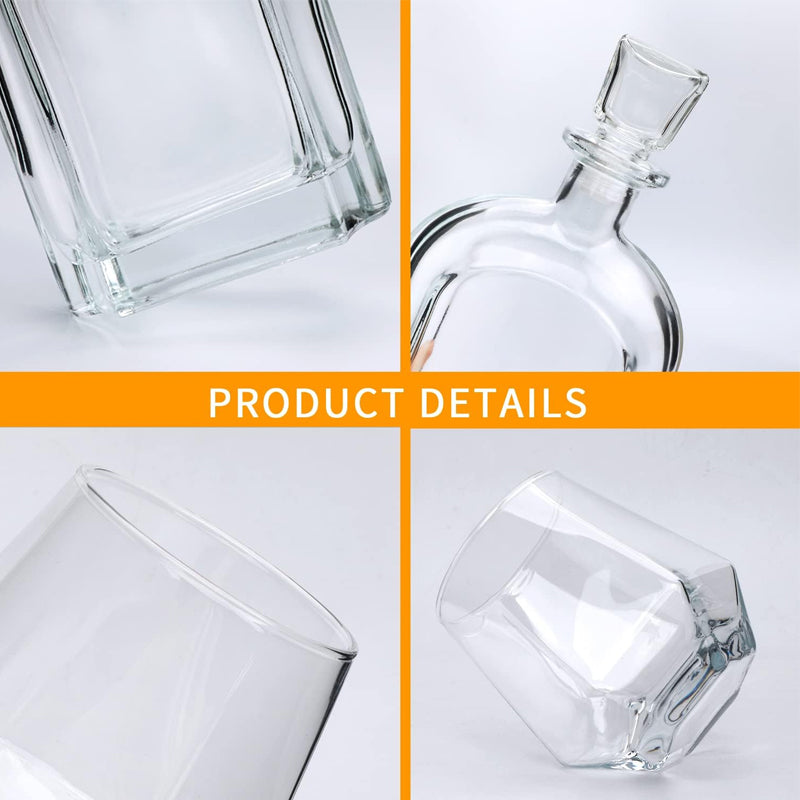 700ml Decanter Set with Whiskey Glass Bottles for Whiskey Tequila Brandy Scotch Vodka