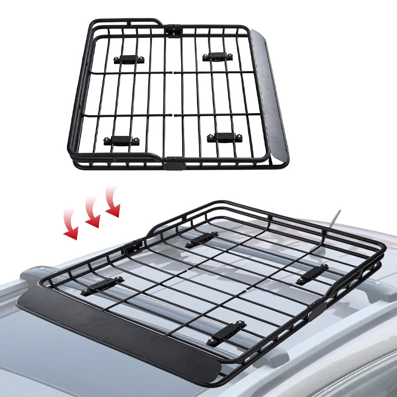 46"×39"×4" Heavy Duty Cargo Rack 550lbs Capacity Universal Rooftop Cargo Carrier Basket