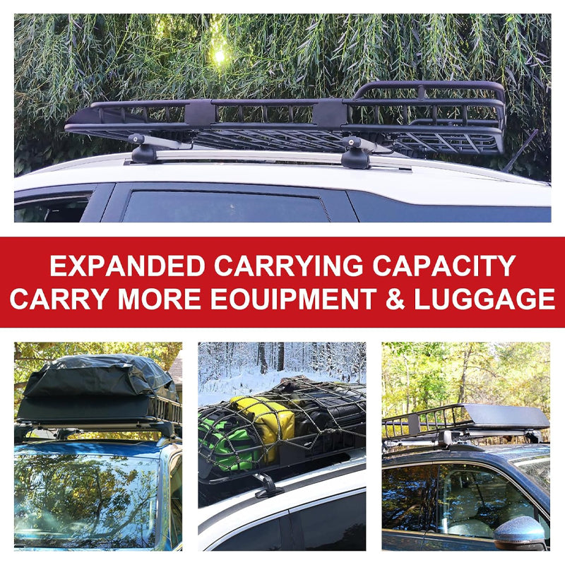 46"×39"×4" Heavy Duty Cargo Rack 550lbs Capacity Universal Rooftop Cargo Carrier Basket