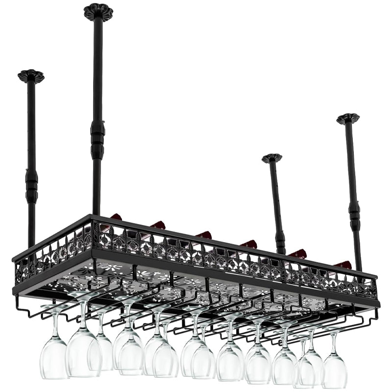 35.43"D x 13.78"W Ceiling Wine Glass Rack Metal Hanging Wine Glass Rack for Bar Cafe Kitchen