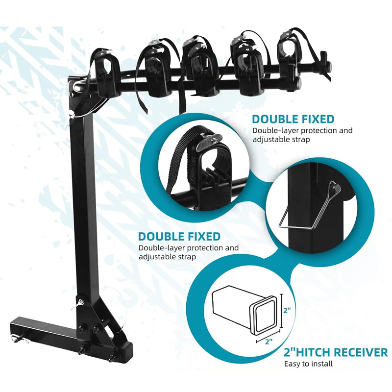 Hitch Mount Bike Rack 165lbs Capacity 4-Bike Carrier Rack Steel Bicycle Carrier Rack for 2" Hitch Receiver