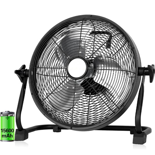 16 Inch Cordless Fan Rechargeable Battery Operated Floor Fan 15600mAh High Velocity Cordless Fan