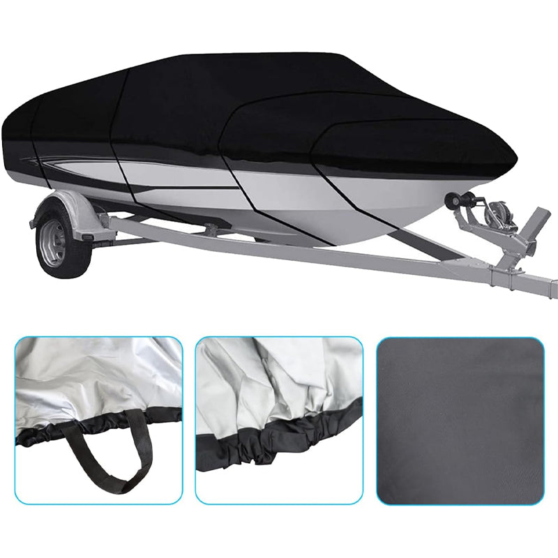 20'-22' Boat Cover 210D Marine Grade Polyester Mooring Cover Trailerable Boat Cover for V-Hull Boat