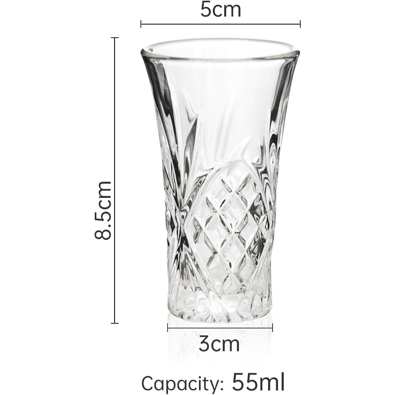 55ml Spirits Shot Glass Heavy Base Tequila Shot Glass Lead-Free Glass for Whiskey Vodka