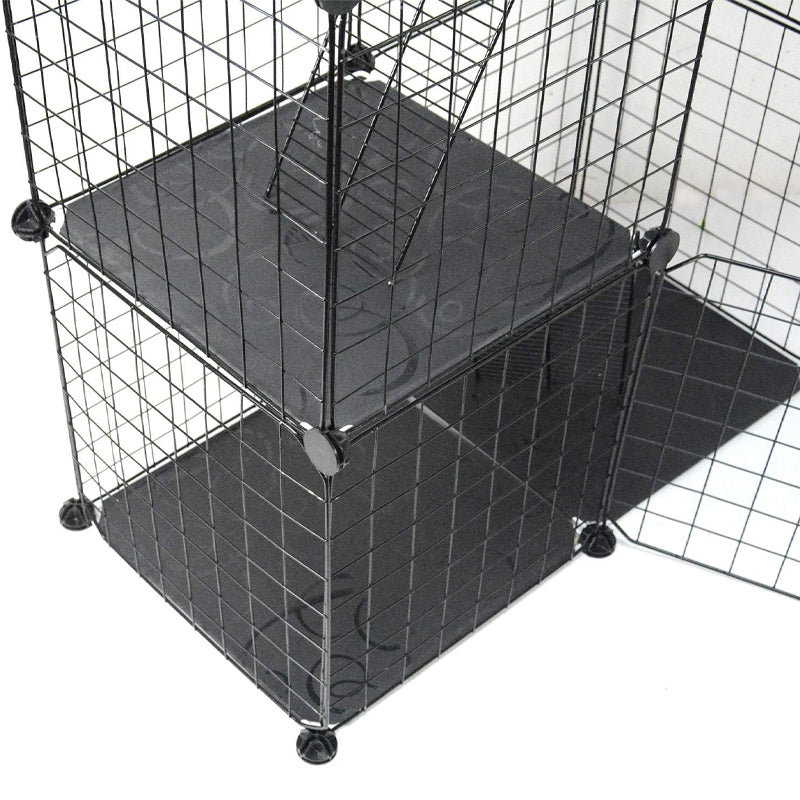 3-Tier Cat Cage Indoor Cat Enclosure DIY Pet Playpen Detachable Metal Wire Cat Kennel Kitten Cage House