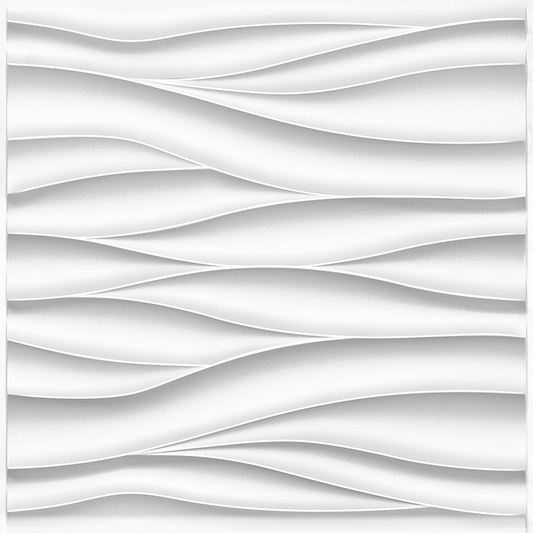 Wave Wall Panels for Interior Wall Decoration, White 3D Wall Panel Decorative Wall, Paintable 3D Wall Decorative Covering Panels for Living Room Bedroom, Pack of 12