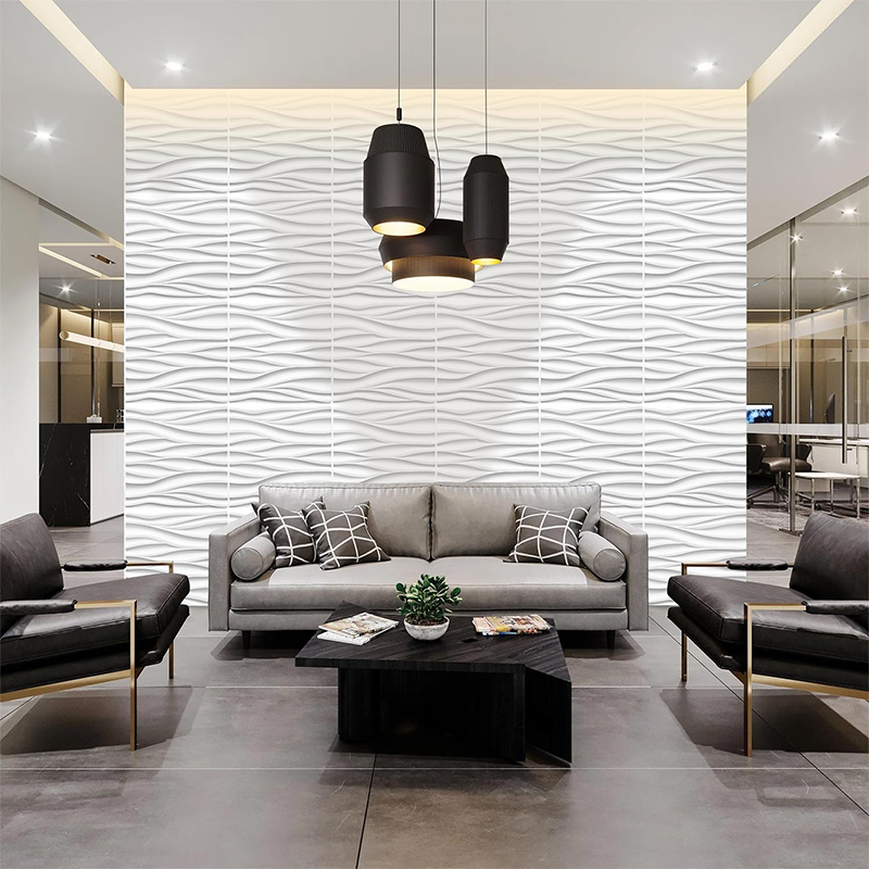 Wave Wall Panels for Interior Wall Decoration, White 3D Wall Panel Decorative Wall, Paintable 3D Wall Decorative Covering Panels for Living Room Bedroom, Pack of 12