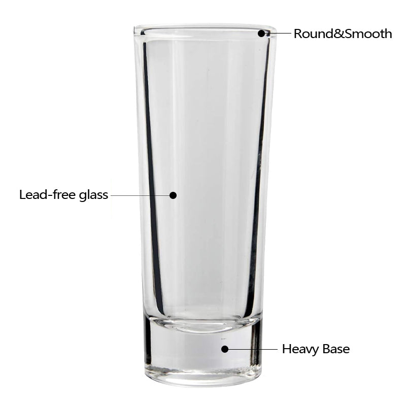 60ml/2oz Cylinder Spirits Shot Glass Lead Free Liquors Shot Glass Break-Resistant Leak-Proof