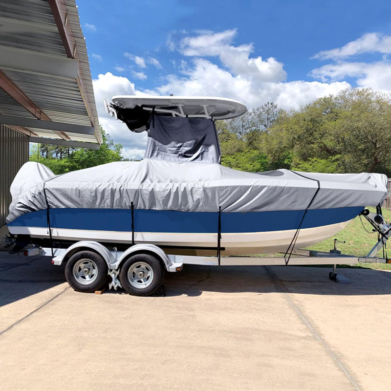 1200D T-Top Boat Cover 20'-22' Waterproof Polyester Center Console Boat Cover with Motor Cover