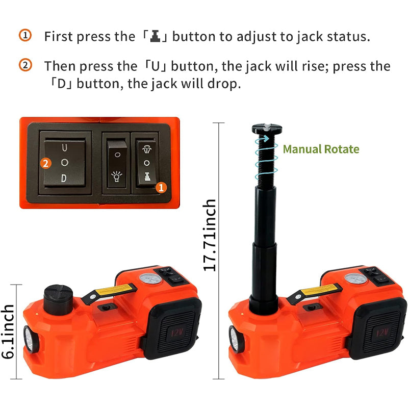 5 Ton Electric Car Jack Portable Car Jack Lifting 12V Hydraulic Car Jack for Car SUV Sedan MPV