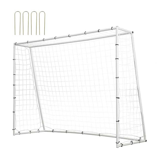 Soccer Rebound Trainer, 8x6FT Iron Soccer Training Equipment,Sports Football Rebounder Wall with Double-Sided Rebounding Net & Goal, Perfect for Backyard Practicing, Solo Training, Passing