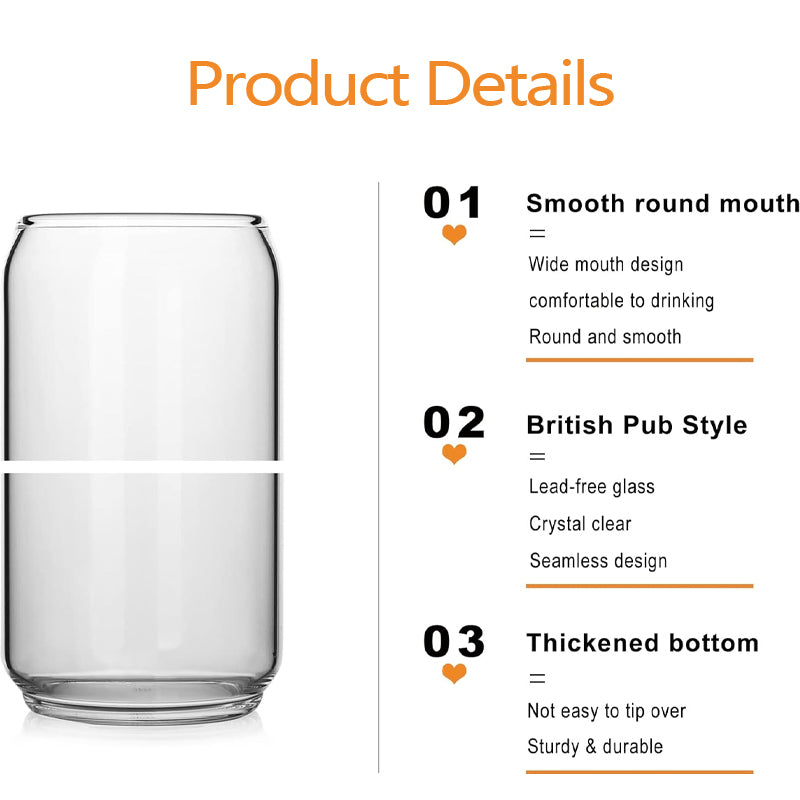 20oz Can Shaped Beer Glass 600ml Craft Drinking Glass Large Beer Glass for Any Drink