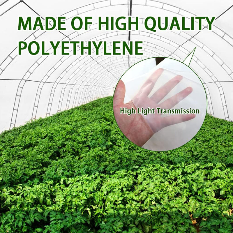 10 x 26 Ft Greenhouse Film 6 Mil Thickness UV Resistant Clear Polyethylene Film GreenHouse Plastic Cover