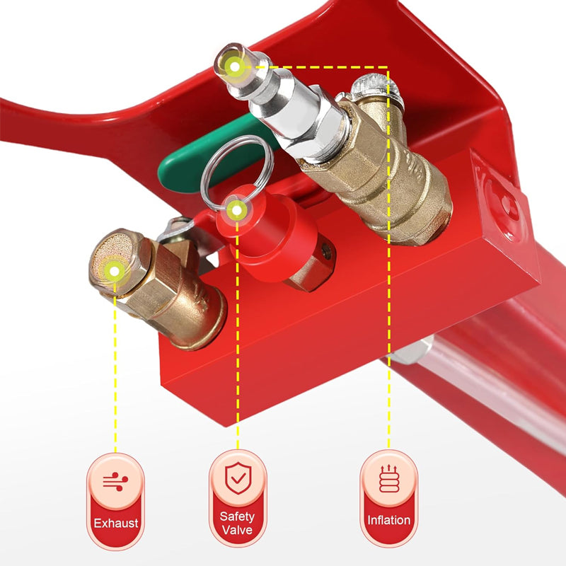 3 Ton/6600 lbs Triple Bag Air Jack Lifting Height 15.7 Inch Pneumatic Jack with Adjustable Long Handle