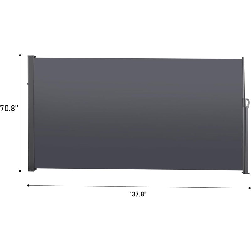 138" × 71" Retractable Side Awning UV Resistant and Waterproof Polyester Patio Privacy Screen