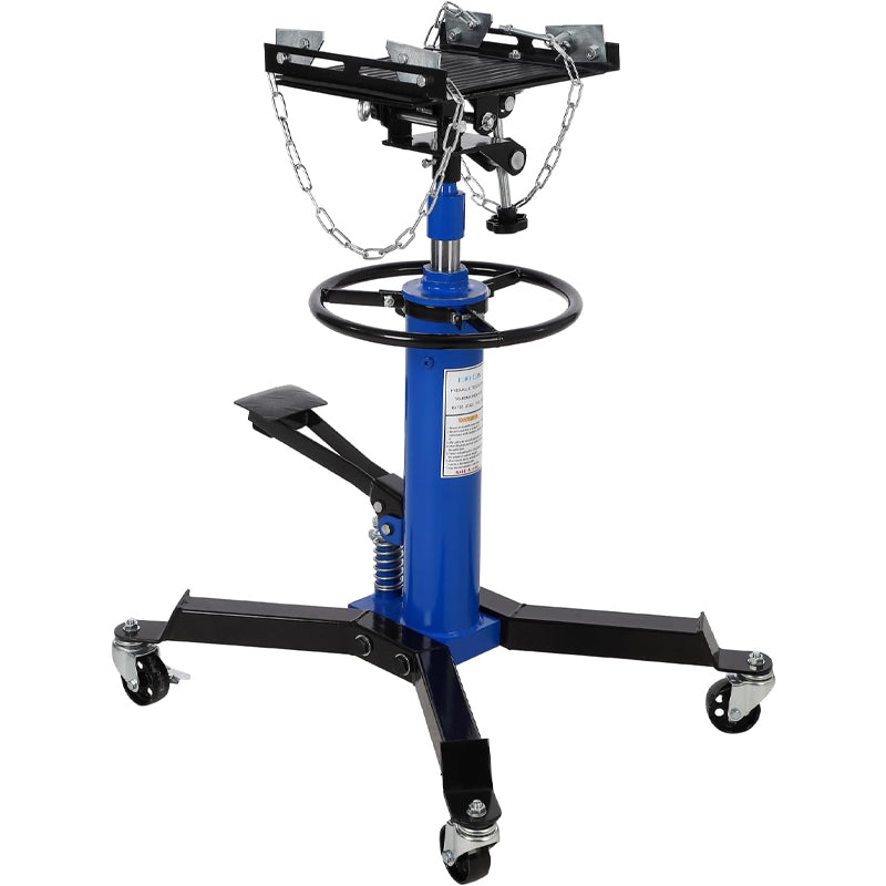 1/2 Ton Transmission Jack 2-Stage Telescoping Hydraulic Lift with 360° Swivel Wheel for Garage