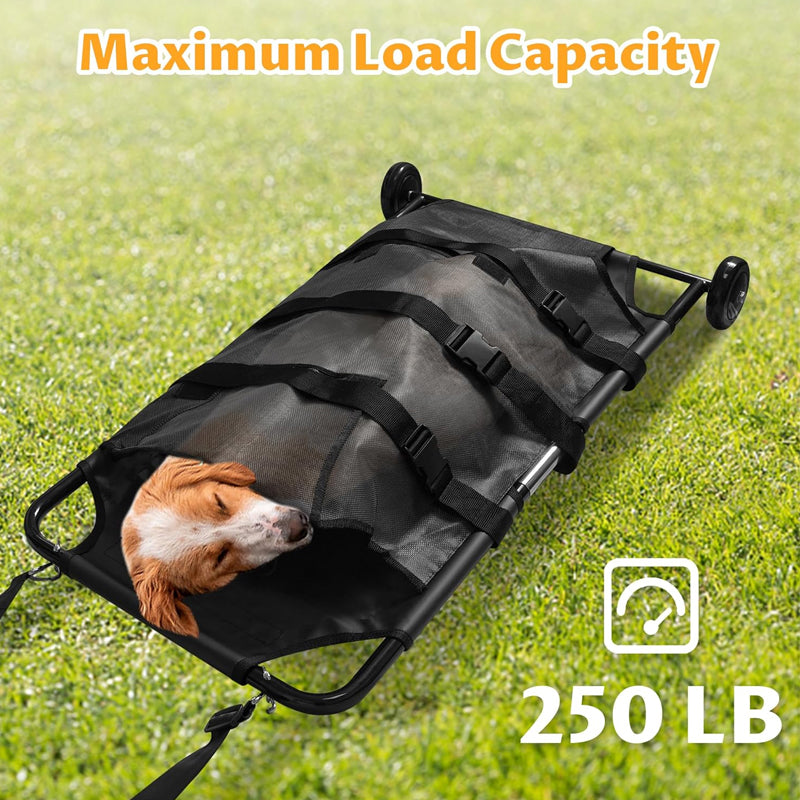 Animal Stretcher 45 x 22 Inch Pet Transport Stretcher 250lbs Large Dog Stretcher with Wheels