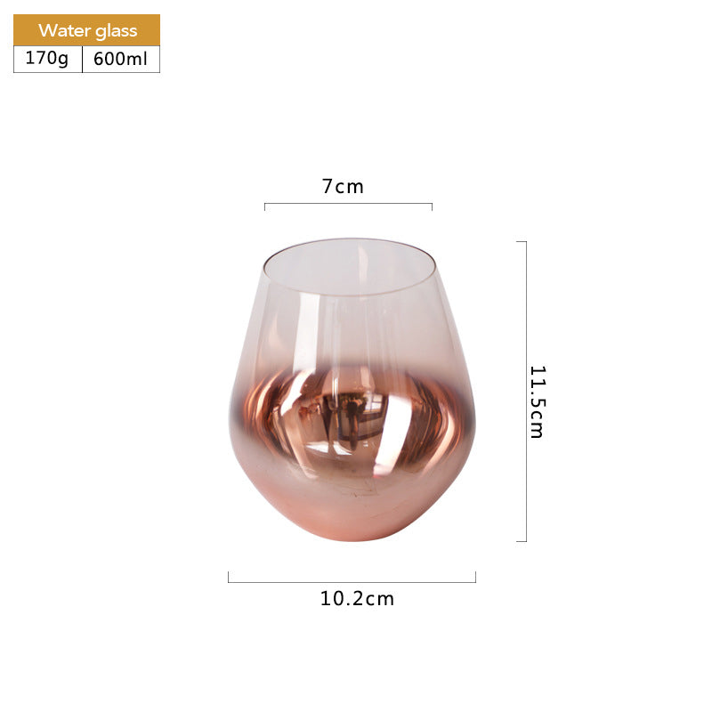 Rose Gold Wine Stemware Lead-Free Glass 470ml 330ml 600ml Premium Crystal Clear Glass