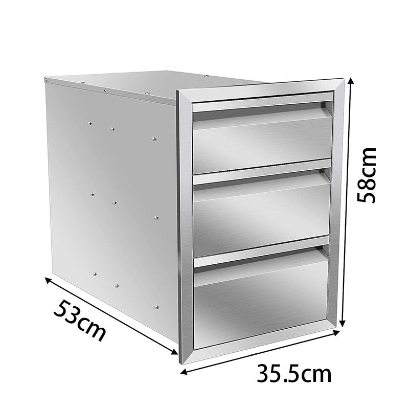 Outdoor Kitchen Drawer Stainless Steel Built-in Grill With Three Drawers