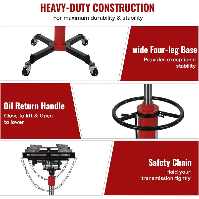 3/5 Ton/1322 lbs Transmission Jack 2 Stage Adjustable Hydraulic Transmission Jack Lift Hoist