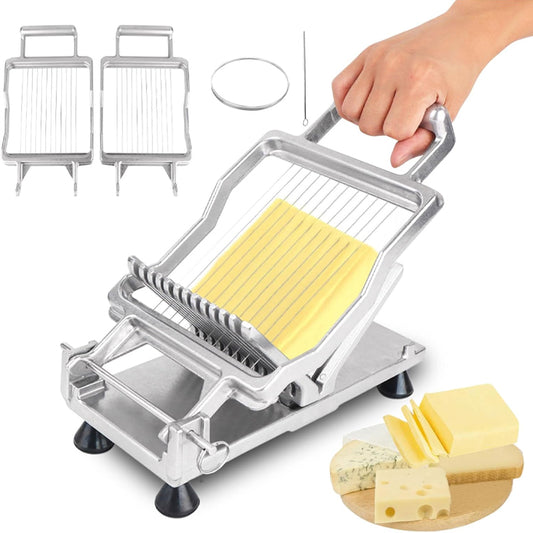 0.39" & 0.79" Commercial Cheese Slicer with 316 Stainless Steel Blade Cheese Cutter Butter Cutting Board Machine