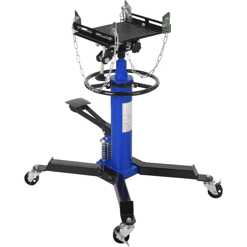 Blue Transmission Jack 3/5 Ton/1322 lbs Capacity with 360° Swivel Wheel for Garage/Shop Lift Hoist