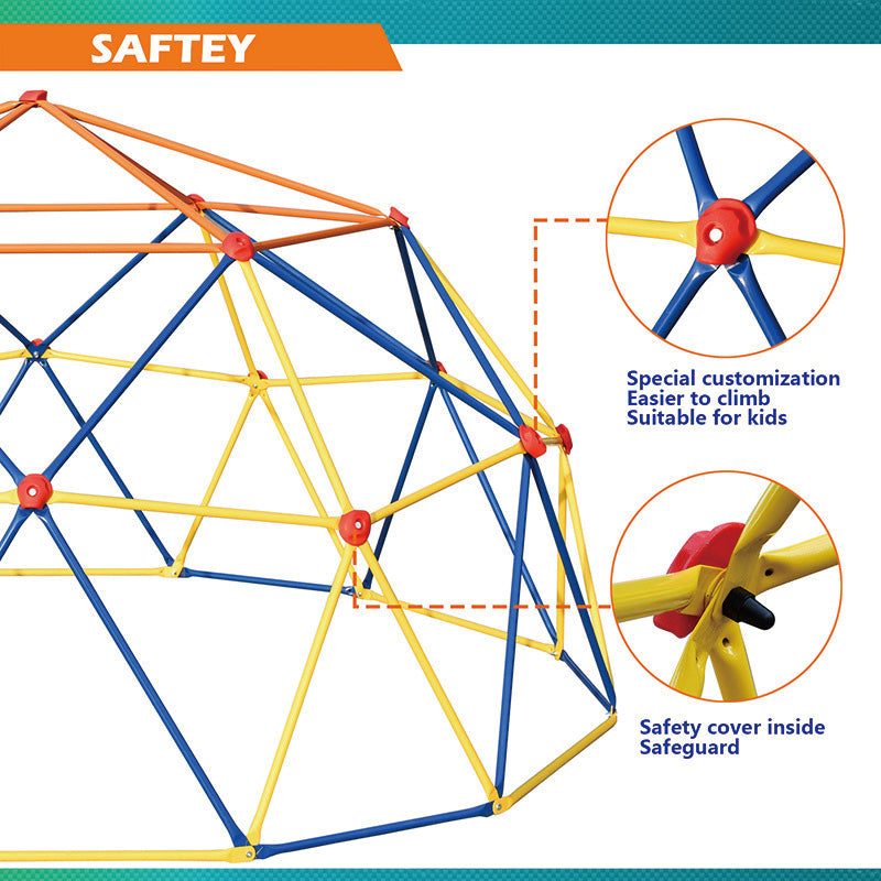 10FT Climbing Dome, Jungle Gym Supports 800LBS and Easy Assembly,3 to 9 Years Old, Outdoor and Indoor Play Equipment for Kids