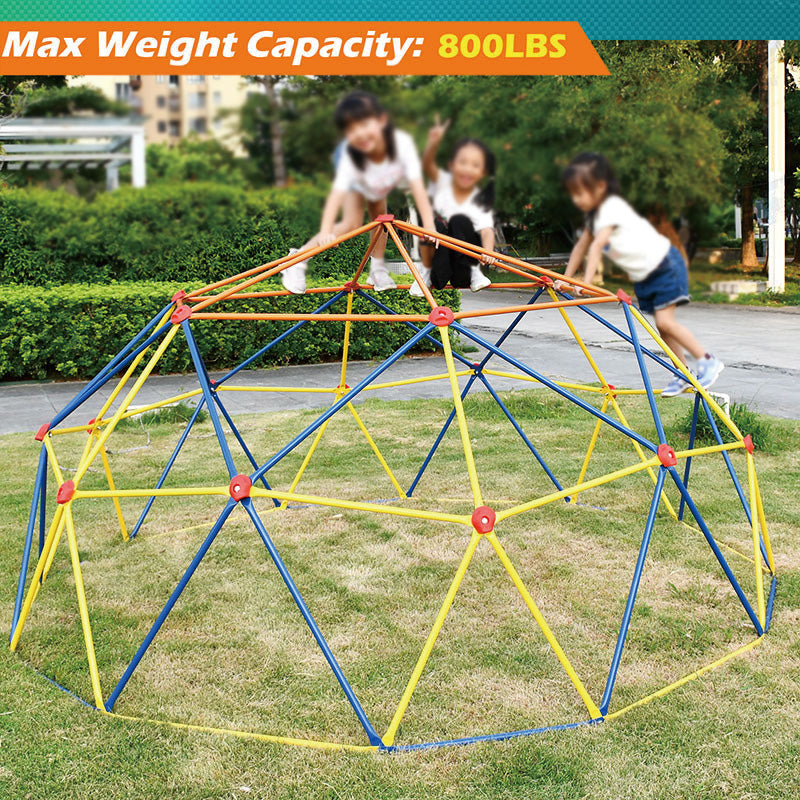 10FT Climbing Dome, Jungle Gym Supports 800LBS and Easy Assembly,3 to 9 Years Old, Outdoor and Indoor Play Equipment for Kids