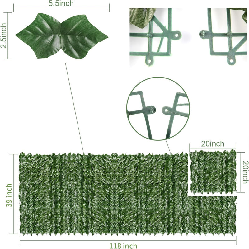 39" × 118" Ivy Privacy Fence UV Protected and Fade Garden Fence Hedge Wall Decoration Garden Screening