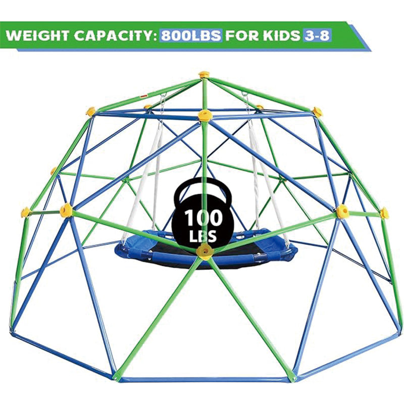 Climbing Dome, 6FT Geometric Dome Climber Play Center for Kids 3 to 9 Years Old, with Climbing Grip, Outdoor and Indoor Play Equipment for Kids