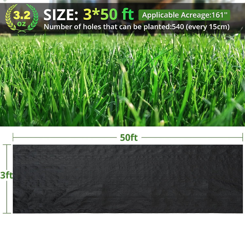 3FT × 50FT Weed Barrier Heavy Duty 3.2 OZ Landscape Fabric Premium Ground Cover Mat